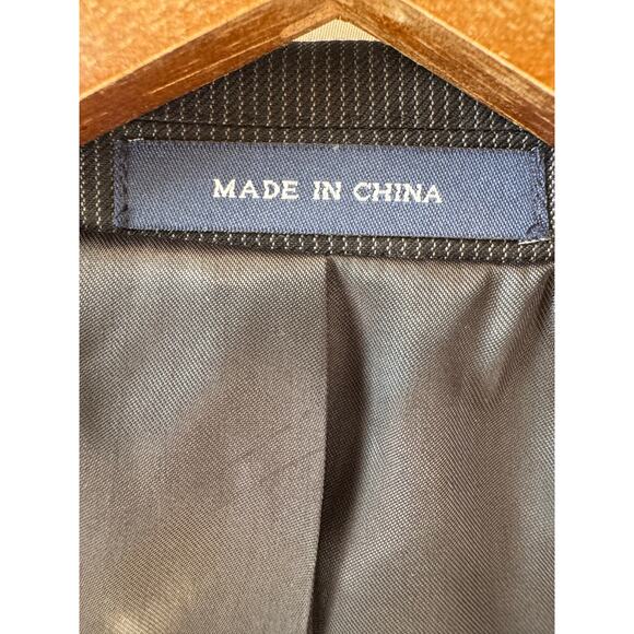 Ralph Ralph Lauren Men’s 44L Wool Blazer Sport Coat Black Micro Stripe Jacket - Picture 6 of 9